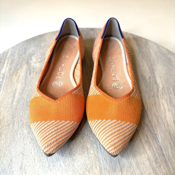 Rothy’s The Point Orange Sherbet Slip On Shoes Flats Women's Size 6.5 - Picture 7 of 14